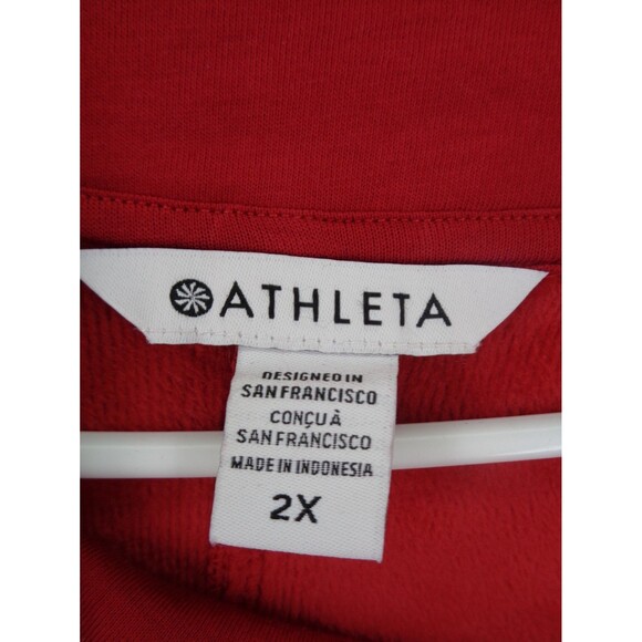 Athleta Red Cozy Karma Sweatshirt Dress Plus Size 2X New - Picture 12 of 15